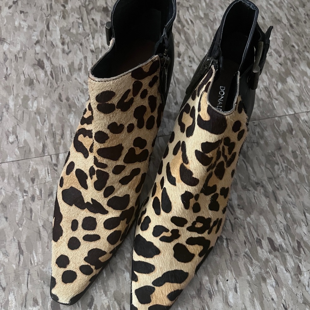 Donald J. Pliner Brown and Black leopard Ankle Boots